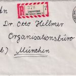 BRD - Langensteinbach ü. Karlsruhe Poststelle I Einschreibebrief n. München 1958