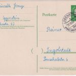BRD - Eggenstein ü. Karlsruhe Poststelle I Ganzsache n. Ingolstadt 1960