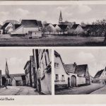 Baden - Stettfeld Gasthaus Krone Ostansicht etc. sw-Mehrbild-AK gelaufen 1949