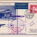 Berlin - PanAM 1st-flight/Schmuckkarte Berlin - Nürnberg 16.6.58