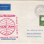 Berlin - PanAM 1st-flight 10 Pfg. Privatganzsache Nürnberg - Berlin 16.6.58