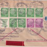 BRD - Heuss Heftchenblatt 4 Eilbrief Hardenburg ü. Bad Dürkheim 29.4.55