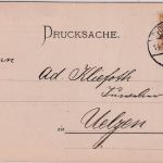DR - 3 Pfg. K/A Drucksachenkarte/Reiseavis Pforzheim - Uelzen 1899