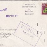 BRD - Pforzheim 1.9.65 1. autom. Briefverteilanlage Masch.werbestpl. Brief