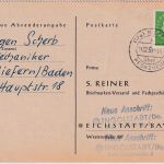 BRD - /17a) Niefern ü. Pforzheim Poststelle I Karte n. Ingolstadt 1959