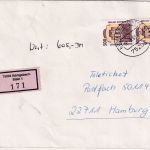 BRD - 2x500 Pfg. SWK Wertbrief Königsbach-Stein - Hamburg 1995