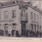Baden - Pforzheim Brötzingen Restauration zum Kranz sw-AK gelaufen 1934