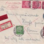 BRD - 60+10+3x20 Pfg. Heuss I Eil-Einschreibebrief Kempten Bonn 1954 ANSCHRIFT !
