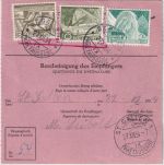 BRD - 60 Pfg Heuss I Postanweisung i.d. SCHWEIZ Karlsruhe SCHA - St. Gallen 1955
