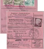 BRD - 60 Pfg Heuss I Postanweisung i.d. SCHWEIZ Karlsruhe SCHA - St. Gallen 1955