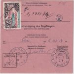 BRD - 50 Pfg Heuss I Postanweisung n. FRANKREICH Kiel - Paris 1954