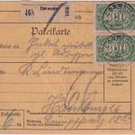 DR-Infla - 6x2.000+2x300 M. Queroval Paketkarte Conweiler - Hamburg 18. AUG 23