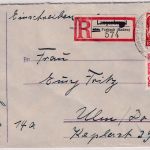 FZ/Baden - 60+24 Pfg. Freimarken Einschreibebrief Forbach - Ulm 1948
