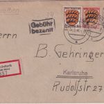 FZ/Allg. - Steinbach (Kr. Bühl) 4.3.46 Teilbarfrankatur Einschreibebrief