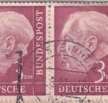 BRD - 3 DM Heuss I waagr. Paar ua. Paketkarte n. BELGIEN Steinheim ü. Hanau 1961