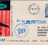 Norwegen - SAS 1st-flight Caravelle Oslo Stuttgart Schmuckkuvert 20.7.59