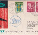 Schweden - SAS 1st-flight Caravelle Stockholm Stuttgart Schmuckkuvert 20.7.59