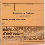DR - 100 Pfg. Korbdeckel u.a. Paketkarte Neufreistett n. Hamburg 1924