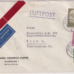 BRD - 1 DM+10+5 Pfg. Heuss I Luftpost-Eilbrief n. ÖSTERREICH Hamburg Wien 1955