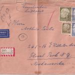 BRD - 2x2+1 DM+50 Pfg. Heuss I/II Lupo-Einschreibebrief n. USA Eggenfelden 1958