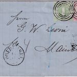 Thurn&Taxis - 1 Kr. dst. + 3 Kr. geschn. Brief Ring 339 K1 Oberusel - Mainz 1865