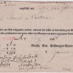 Baden - Steisslingen roter L1 Fahrpost-Aufgabeschein 1851 Teilvordruck