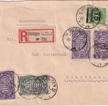 DR-Infla - 5x4.000 M. Queroval u.a. Einschreibebrief KOS Bietingen 19.9.23