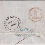 CUBA/England - Havanna 1845 Portobrief (Steamer Clyde) n. London - mit Inhalt