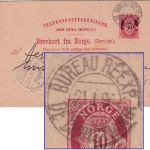 Norwegen - 10 Ö. Ganzsache K2 Bureau Reexp. De Christiania (Bahnpost) n Chemnitz