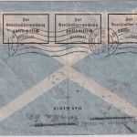 Chile - 10 P. Flugpostmarke u.a. Luftpostbrief Santiago - Chemnitz 1937 - Zensur