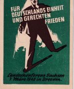 SBZ - Dresden 1948 Landeskonferenz Sachsen Sonderkarte m. SST