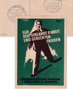 SBZ - Dresden 1948 Landeskonferenz Sachsen Sonderkarte m. SST