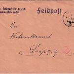 DR - Fp.Nr. 17554 (Hgr.Kdo C) Postsammelstelle Kassel Feldpostbrief n. Leipzig