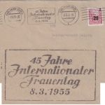 DDR - Karl-Marx-Stadt 1955 45 J. Int. Frauentag Masch.werbestpl. Brief n Leipzig