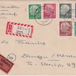BRD - 30 Pfg. Heuss II lumogen u.a. Orts-Eil-Einschreibebrief Langen (Hess) 1962