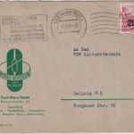 DDR - Karl-Marx-Stadt 1955 Int. Konferenz Werktätige Masch.werbestpl. Brief