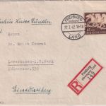 DR - 42 Pfg. Braunes Band Einschreibebrief Freiburg Land - Leverkusen 1942