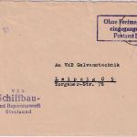 DDR - Leipzig Ra3 "Ohne Freimarken eingegangen Postamt 5" Brief ca. 1960
