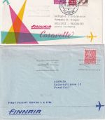 BRD/Finnland - Finnair Caravelle Erstflug Frankfurt Helsinki 1.4.60 - 2 Belege