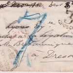 England/Preussen/Sachsen - Cornwall 1852 Portobrief n. Dresden Transit Aachen