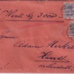 DR - 50+2x20 Pfg. Germania Wertbrief Löffingen - Haardt/Neustadt 1906