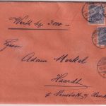 DR - 50+2x20 Pfg. Germania Wertbrief Löffingen - Haardt/Neustadt 1909