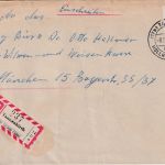 BRD - Tannenkirch ü. Müllheim Poststelle I Einschreibebrief n. München 1957