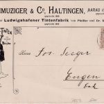 DR - Haltingen 1902 kl. K1 illustr. Reiseavis/Drucksachenkarte n. Engen