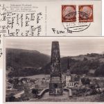 DR - Zell (Wiesental) Todtnau Bahnpost Z. 129 AK/Schlageter-Denkmal Schönau 1937