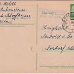 BRD - Enkenheim ü. Schopfheim Landpost-L2 10 Pfg. Ganzsache n. Nortorf 1958
