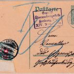 DR - 5 Pfg. Germania Ganzsache Herrischried Lauffenburg (SCHWEIZ) 1915 Nachporto