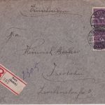 DR-Infla - 2x2 M. Posthorn Einschreibebrief Murg - Iserlohn 1922