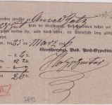 Baden - Jestetten 1846 Briefpost-Aufgabeschein f. Brief n. Waldshut