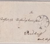 Baden - Bühl Postablage Ottersweier + Uhrrad "12" Dienstbrief n. Önsbach 1865